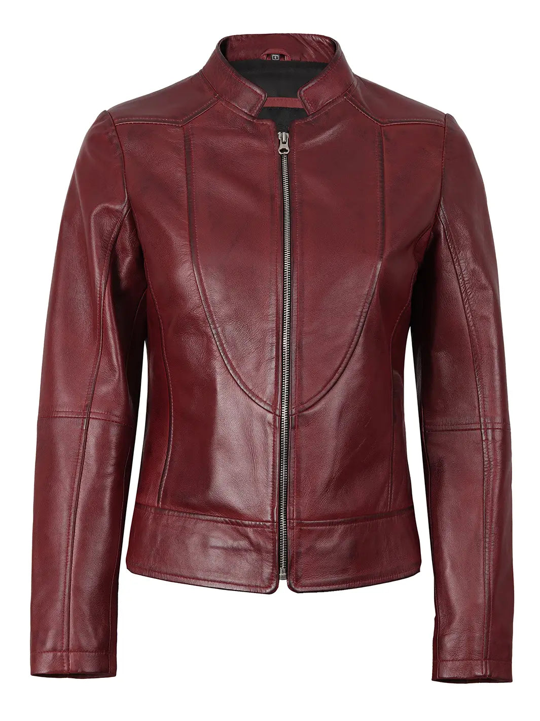 Burgundy Cafe Racer Leather Jackets
