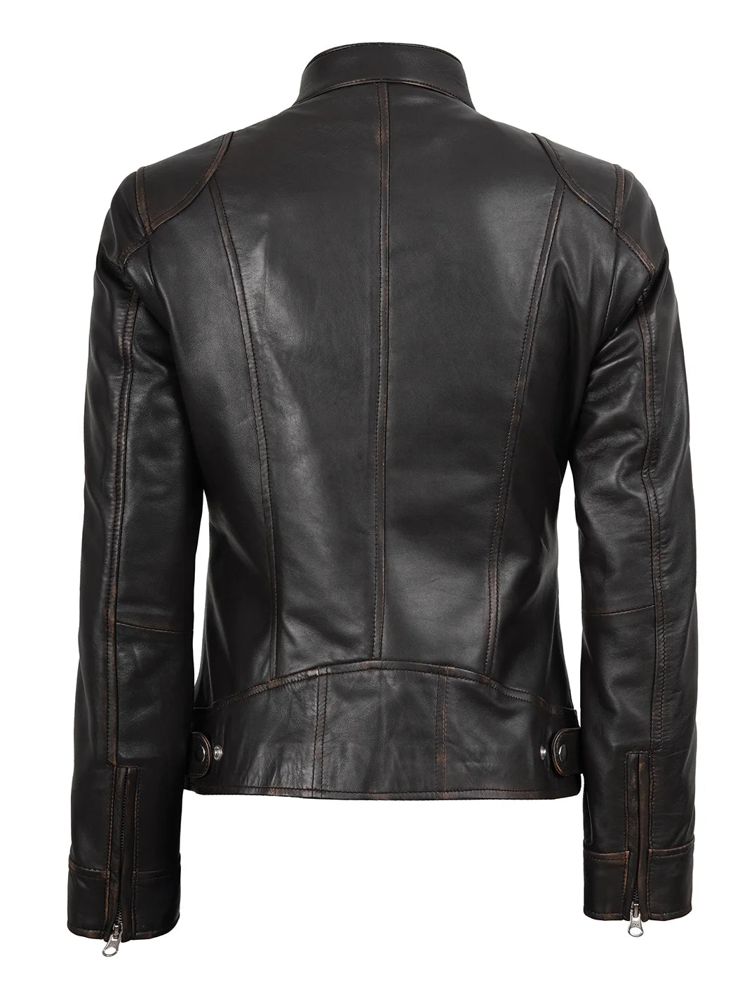 Dodge Women's Rub Off Brown Vintage Leather Jackets