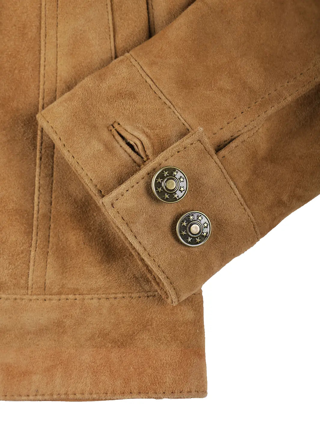 Light Tan Suede Trucker Jackets Womens