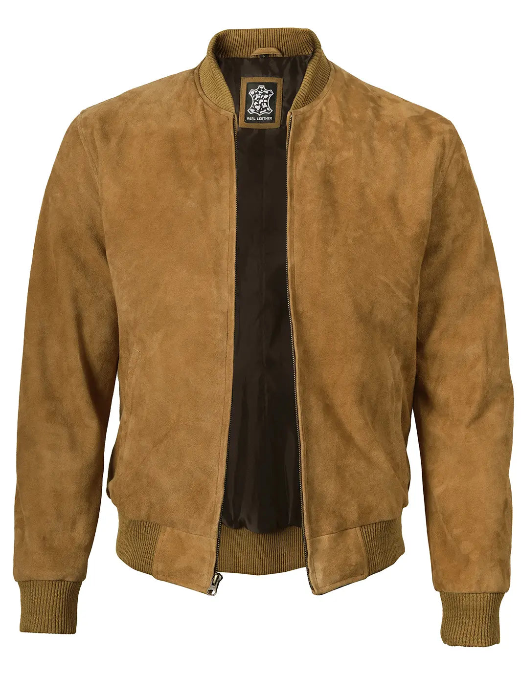Mens Bomber Brown Suede Jacket
