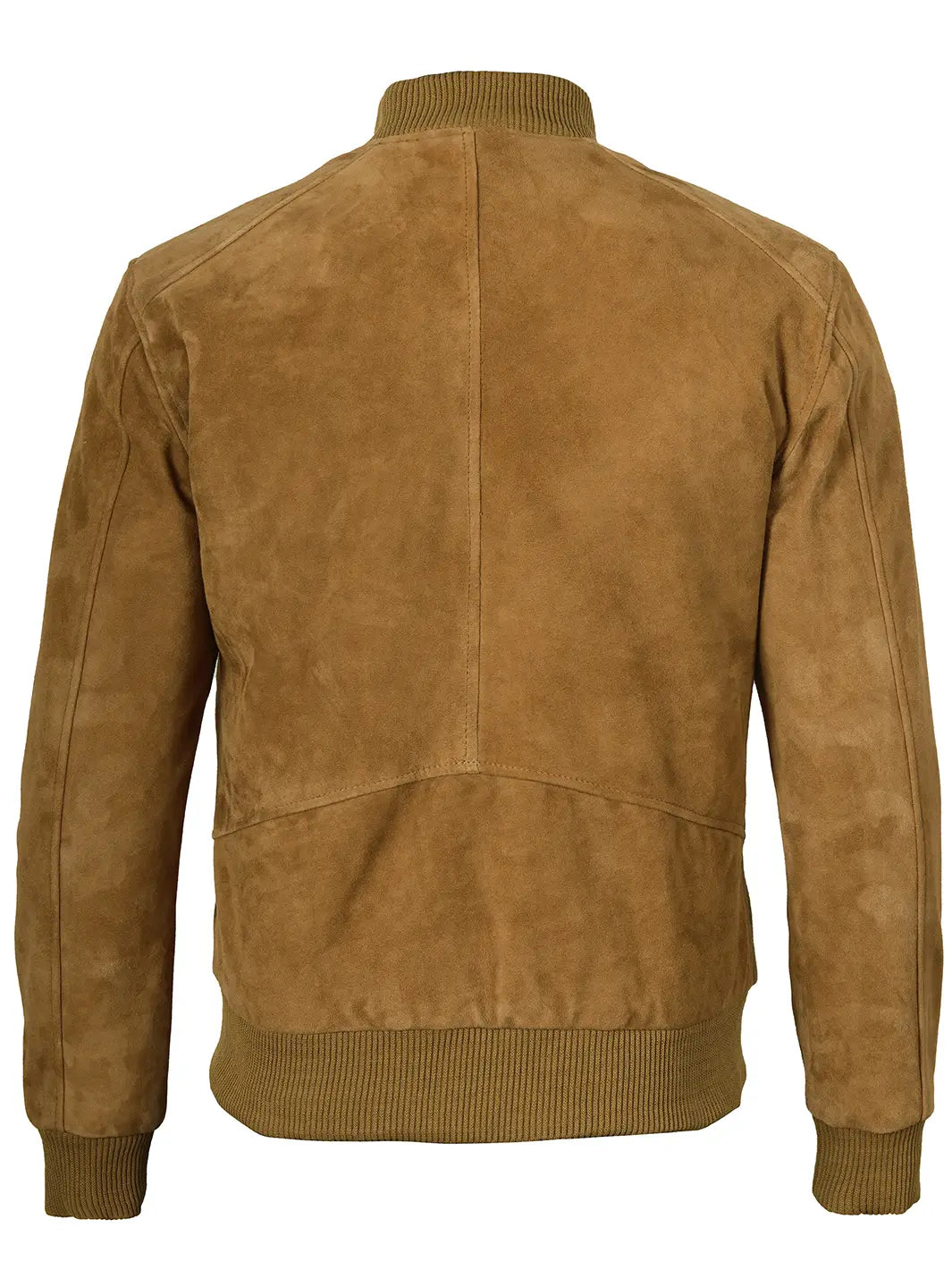 Mens Brown Bomber Suede Jacket Adamsville