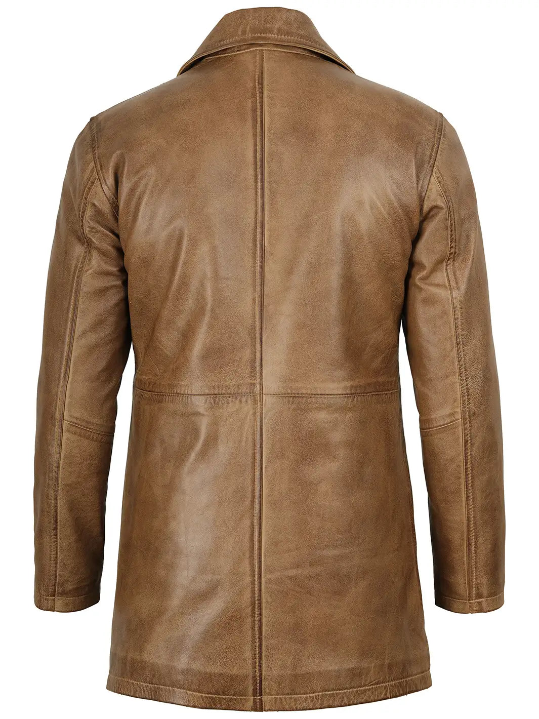Winchester Camel Brown 3 4 Length Leather Car Coat Mens