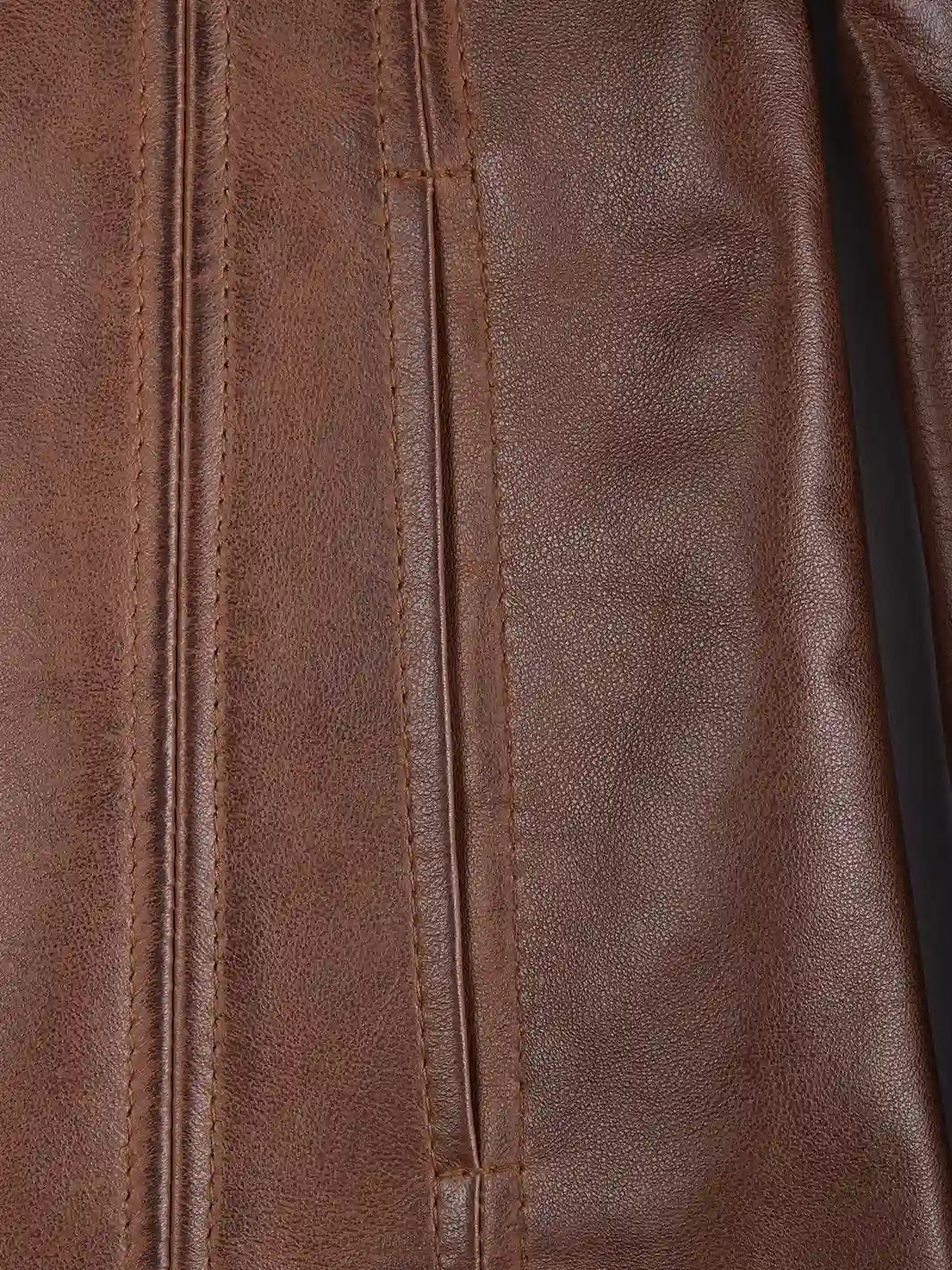 Womens Cognac Brown Leather Blazer Features 
