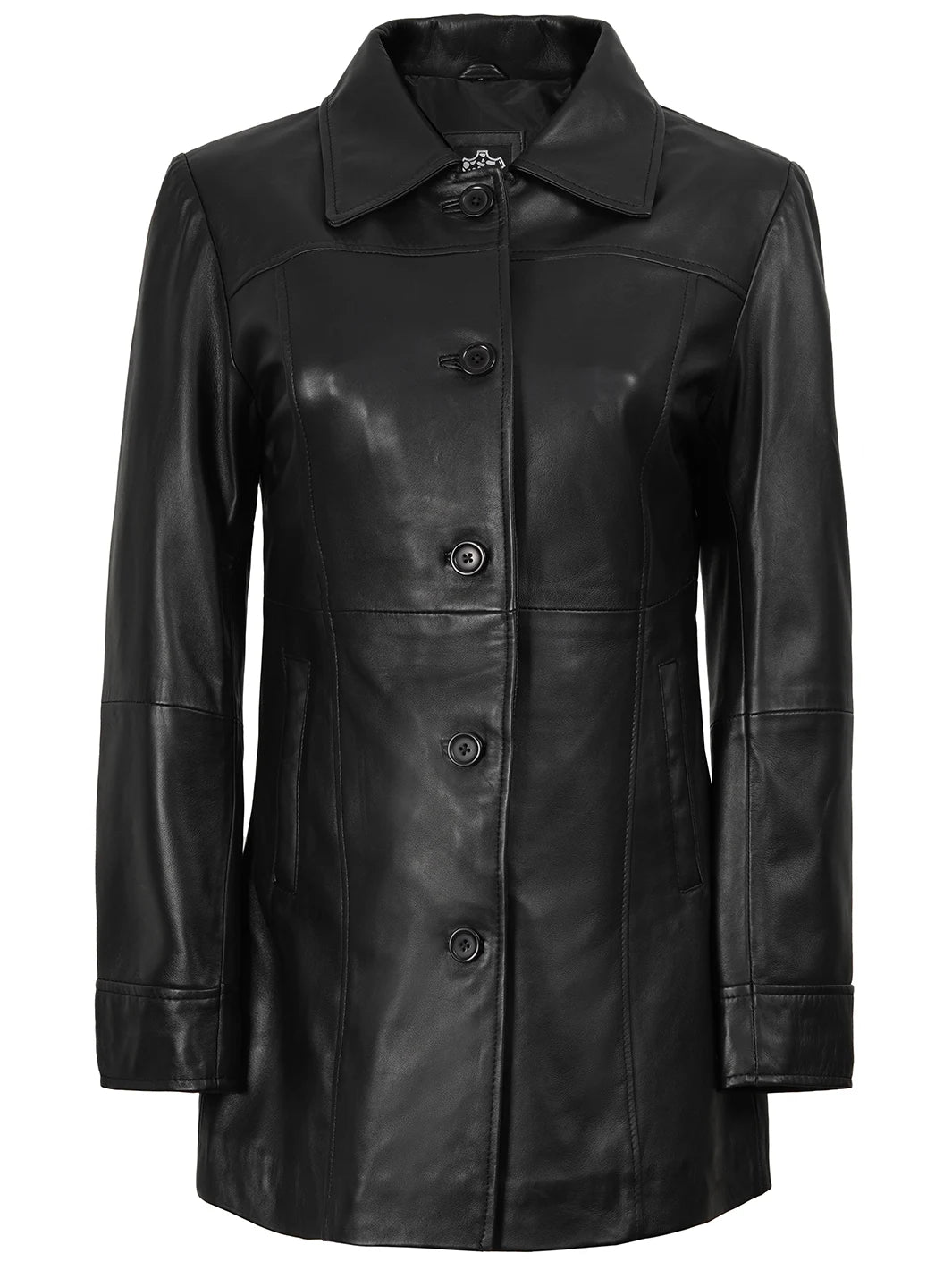 womens real leather coat 