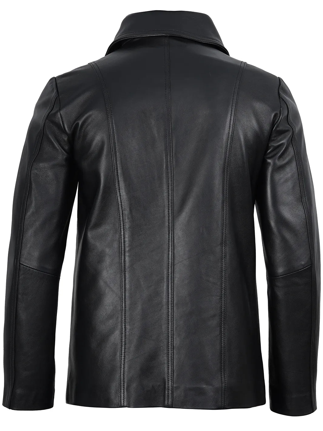 mens leather blazer black 