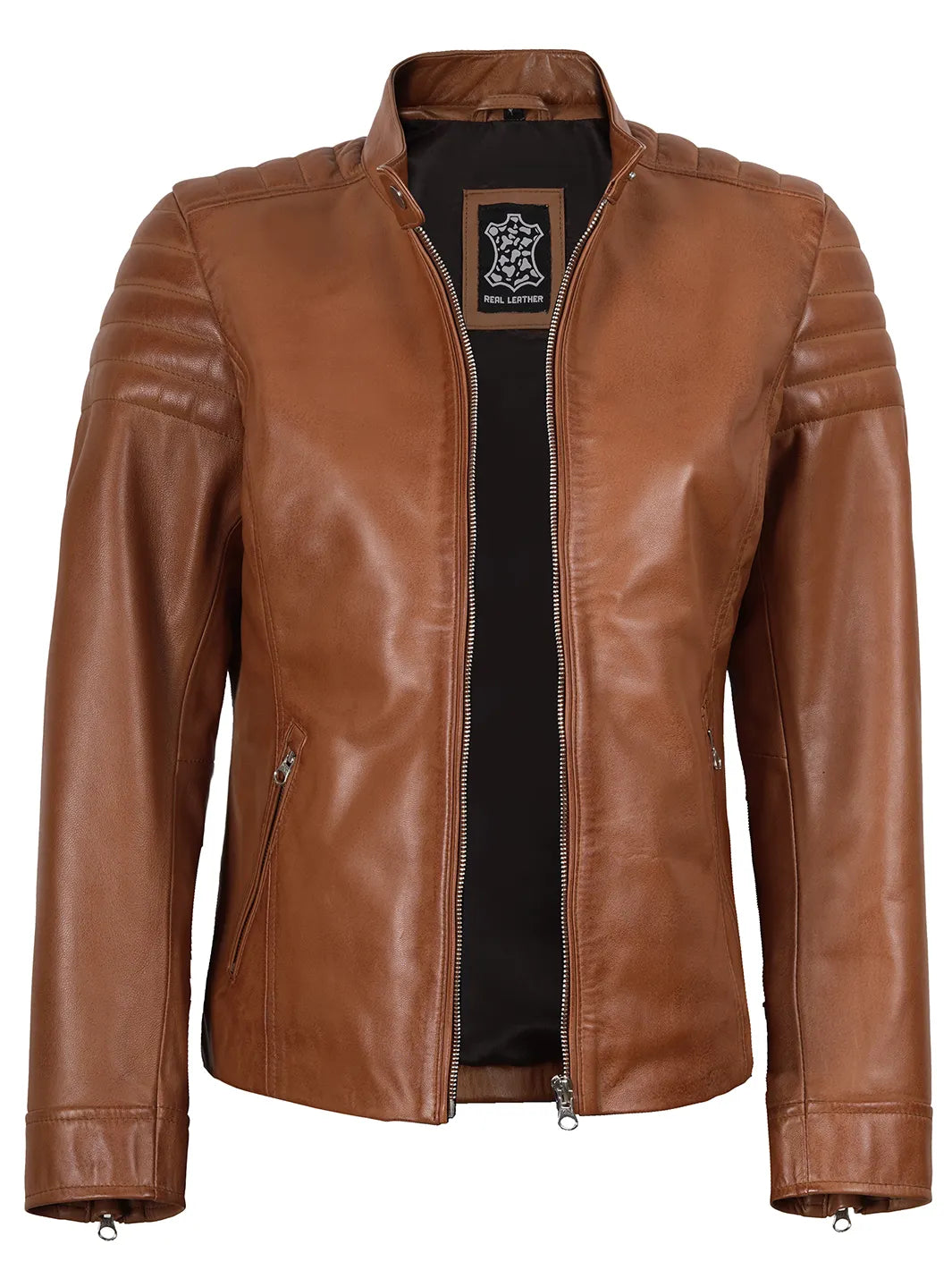 tan leather jacket womens 