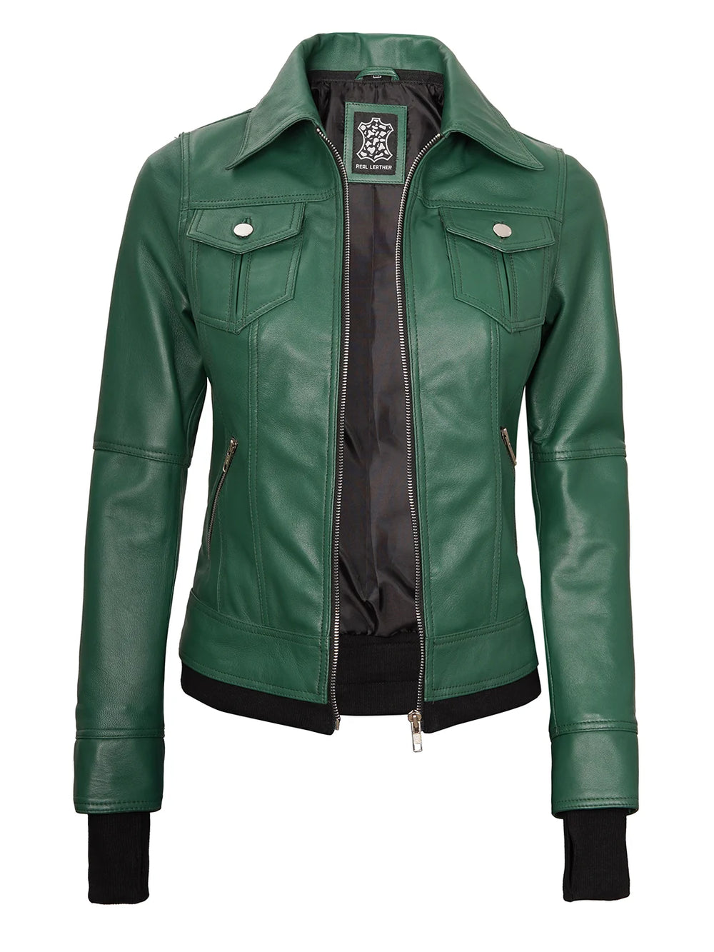 leather jacket womens hooded