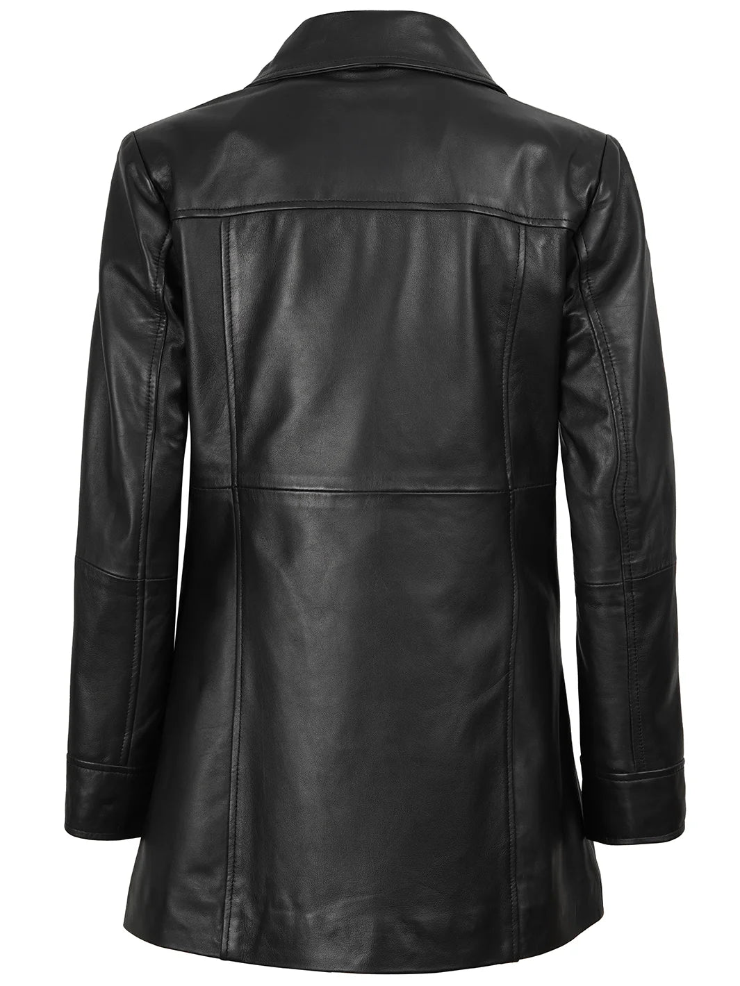 leather coat womens black 